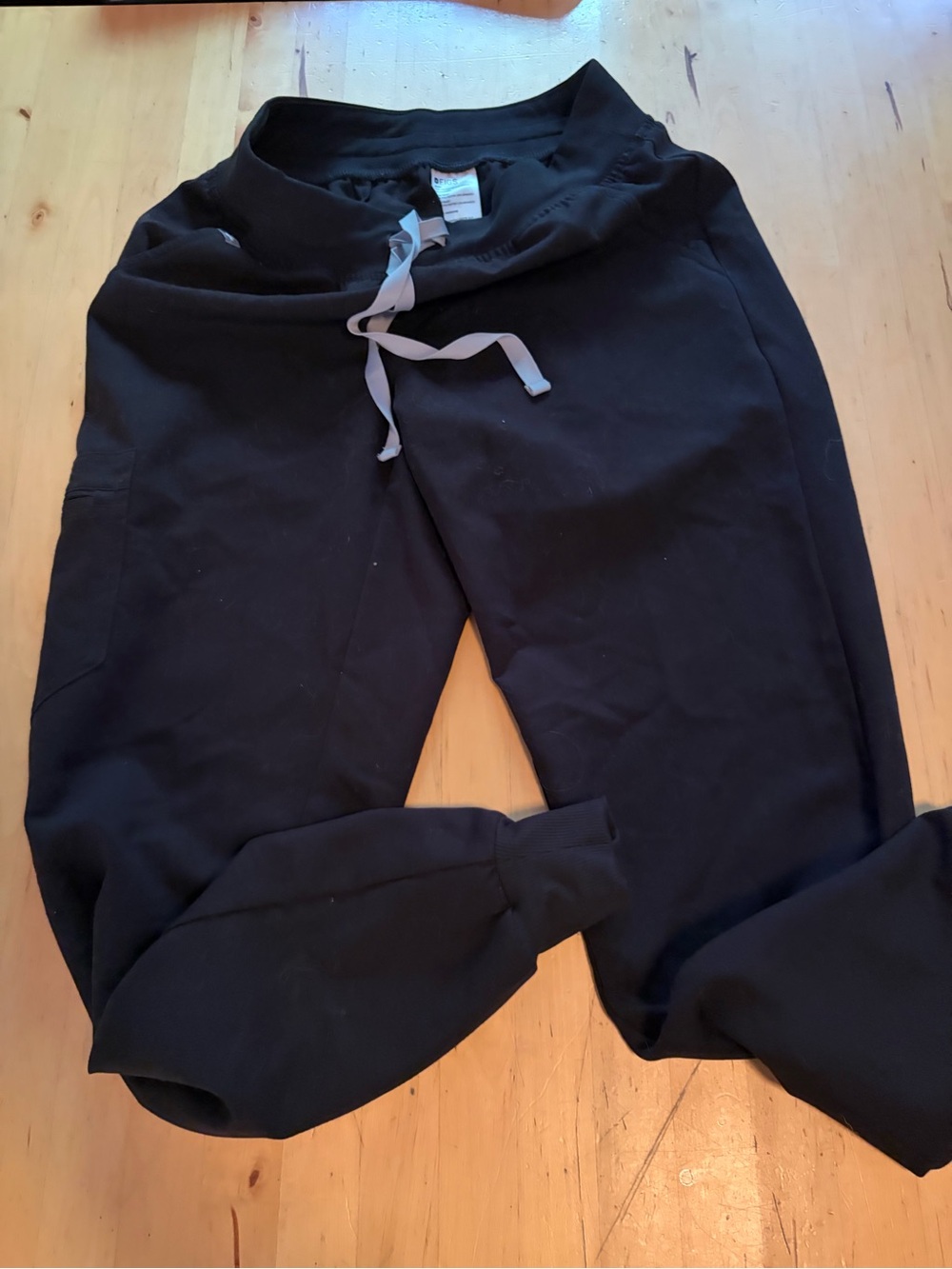 FIGS Black Pull-On Jogger Pants with Drawstring